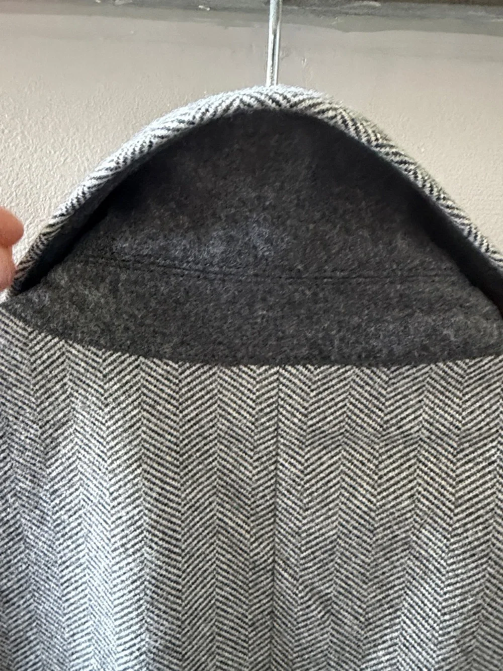 LOFT Light Gray Herringbone Single-Button Blazer - Picture 8 of 9